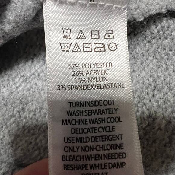 Cupcakes & Cashmere Eiffel Tower Sweater Womens Medium Gray Pullover Mock Neck - Picture 6 of 6